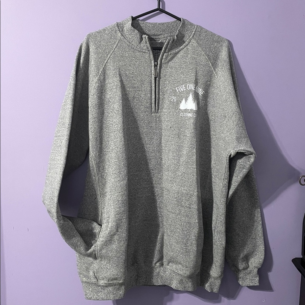 519 Gray Half-Zip Sweatshirt Size XL